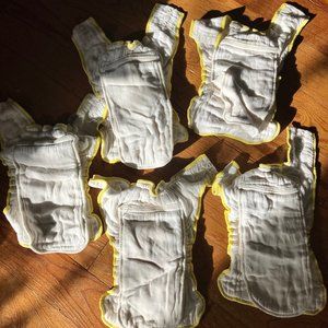 5 Green Mountain Clotheez Workhorse Diapers, size small